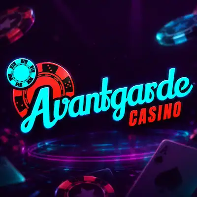 Avantgarde Casino neon gaming logo.